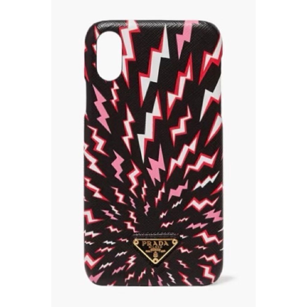 RARE PRADA ‘Frankenstein’ Black, Pink, Red & White Graphic iPhone X/XS Case